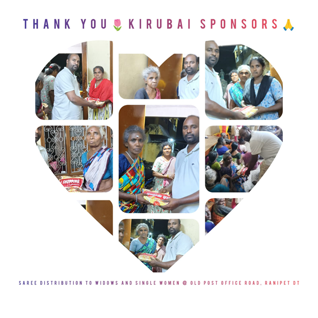 30 SAREES provided to THENDRAL MOVEMENT for widow’s